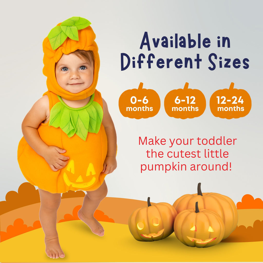 Dress Up America Baby Pumpkin Costume - Adorable Halloween Jack-O-Lantern Costume For Toddlers