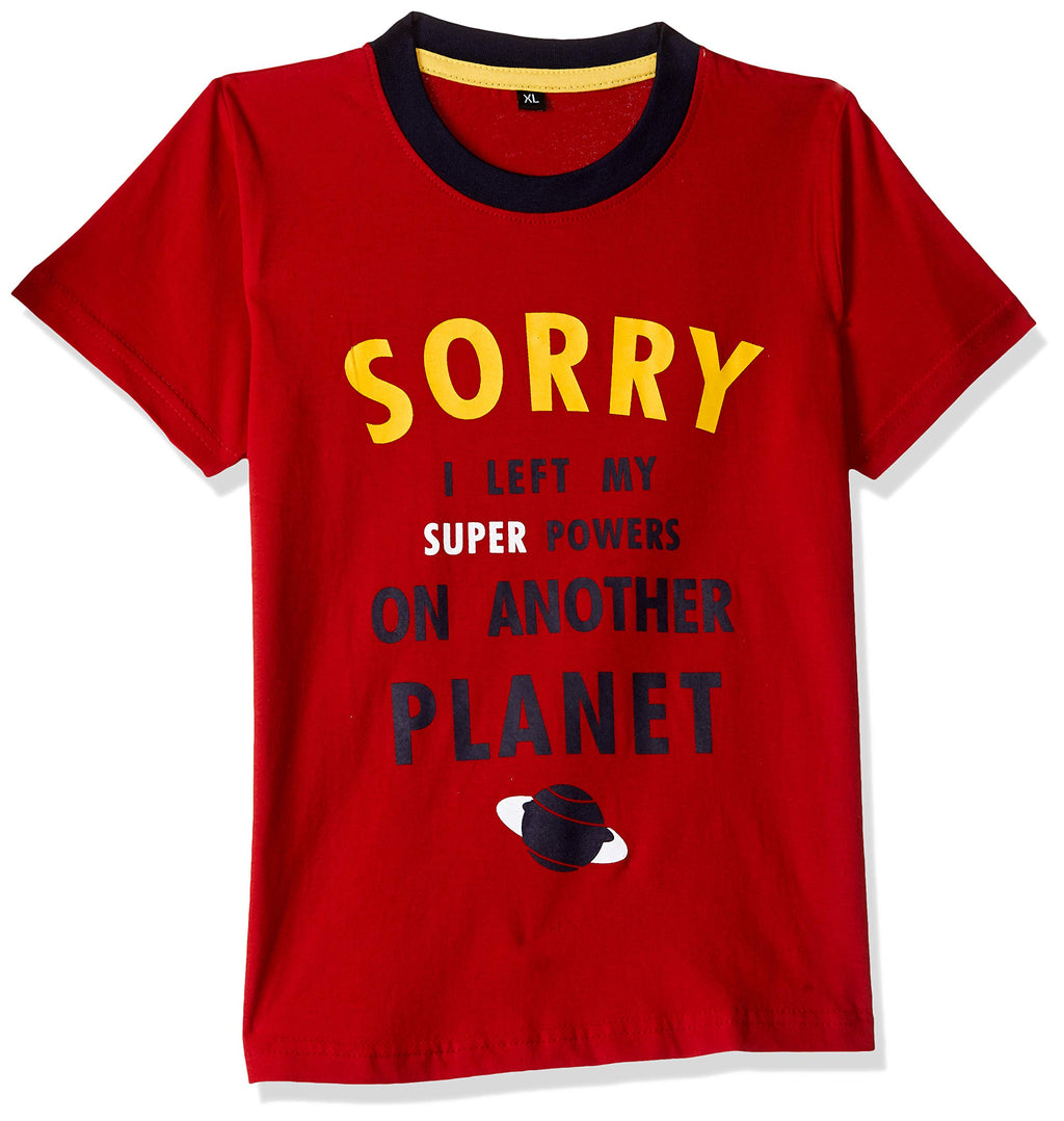 T2F Boy Cotton Printed Regular Fit T-Shirt (Pack of 5),Multicolour,13-14 Years