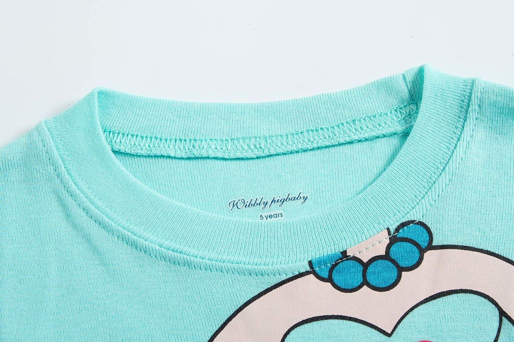 Popshion Little Girls Mermaid Pajamas Set Children Christmas PJs 100% Cotton Sleepwear Size 2 to 7 Years(Mermaid-30 10T)