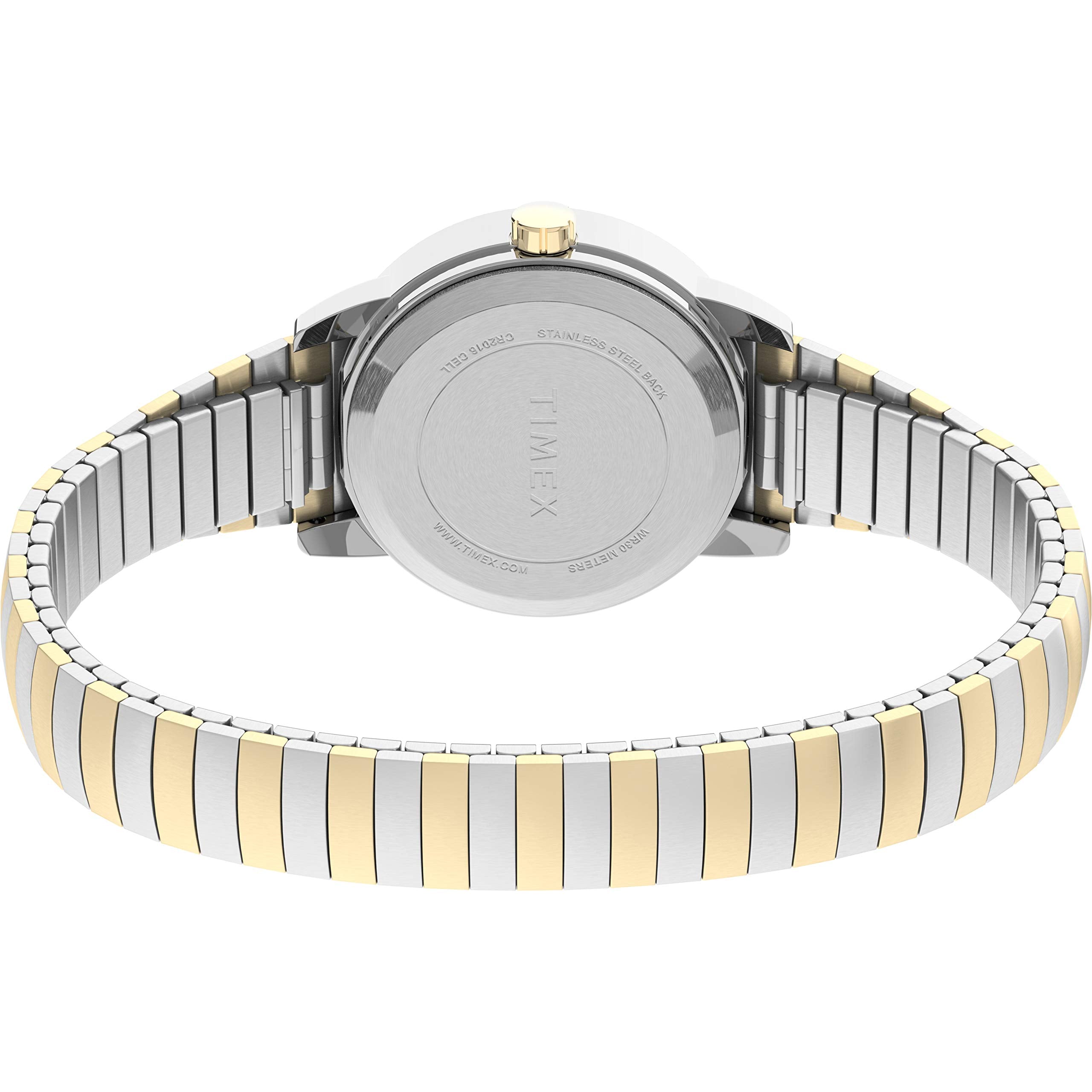 Timex Women's Easy Reader 25mm Watch - Two-Tone Case White Dial with Tapered Expansion Band