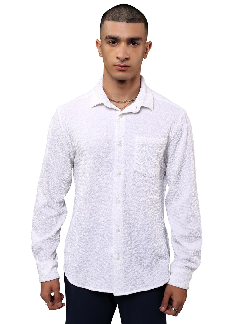 Ketch MenS Semi Fit Shirt (Khsh001840_White