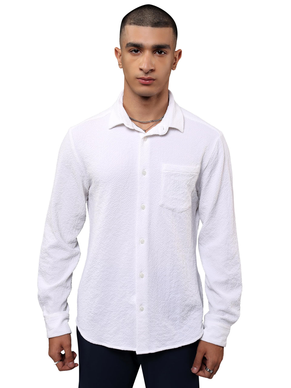 Ketch MenS Semi Fit Shirt (Khsh001840_White
