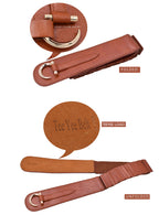 TeeYee Brown Leather Belts Elastic Renaissance Waist Stretch Retro Halloween Belt Vintage Fashion Medieval Fashion Hook Belt Lar