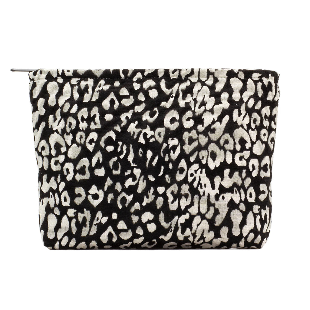 PAZIMIIK Makeup Bags for Purse Zipper Cosmetic Pouch Large Travel Canvas Make Up Organizer Tool Pouch for Women and Girls,Leopar