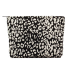 PAZIMIIK Makeup Bags for Purse Zipper Cosmetic Pouch Large Travel Canvas Make Up Organizer Tool Pouch for Women and Girls,Leopar