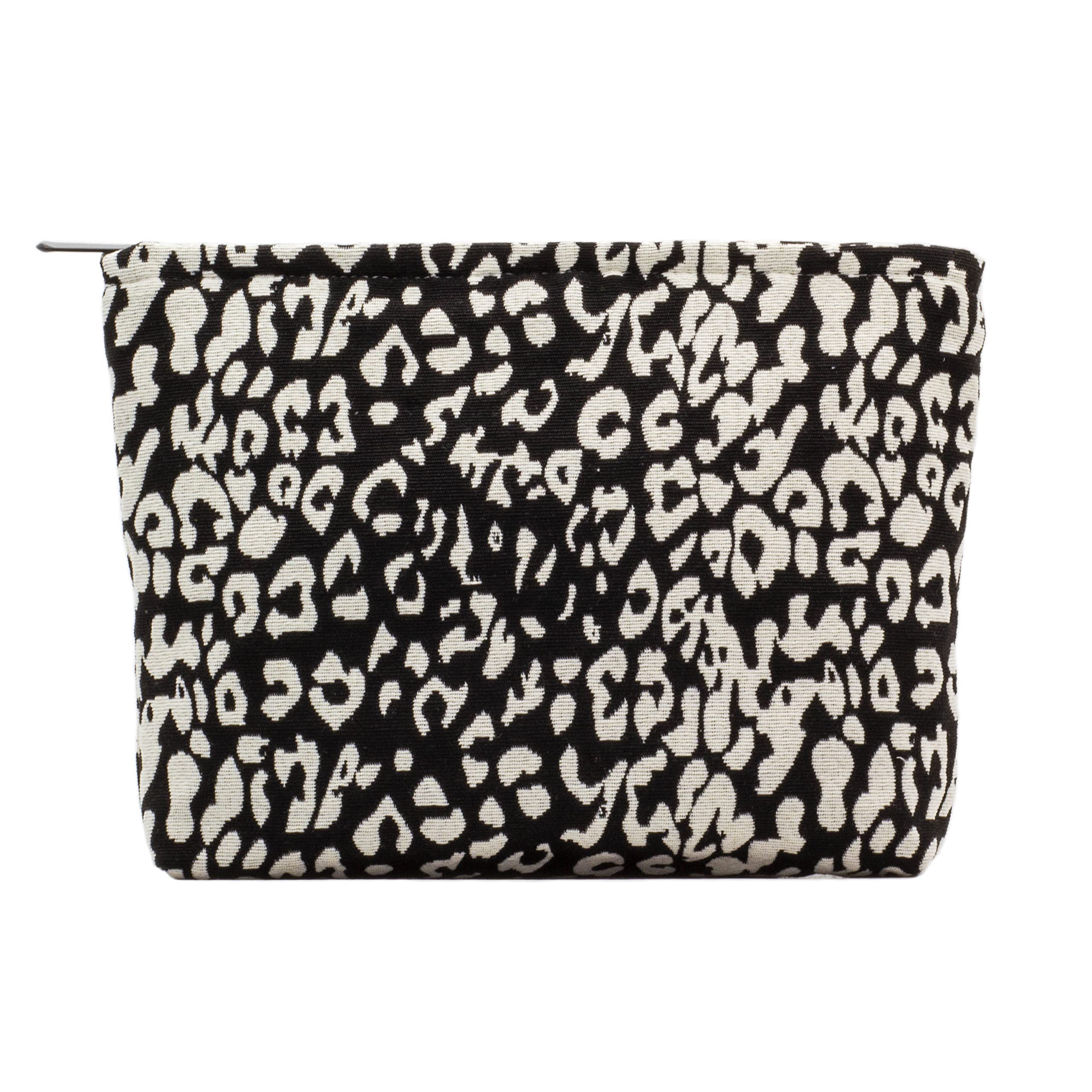 PAZIMIIK Makeup Bags for Purse Zipper Cosmetic Pouch Large Travel Canvas Make Up Organizer Tool Pouch for Women and Girls,Leopar