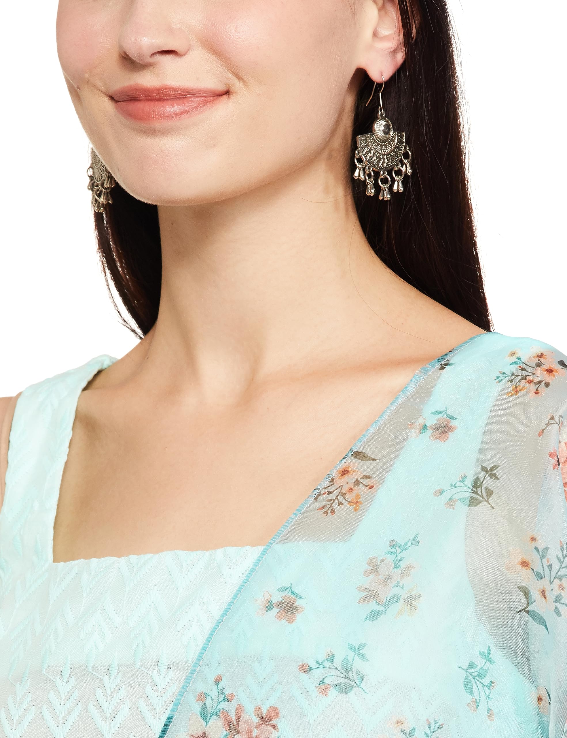 Ketch WomenS Polycotton Tunic Sharara And Dupatta (Khk3000754_Aqua