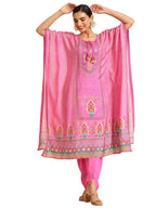 Libas Womens Printed Muslin Straight Kurta With Palazzos