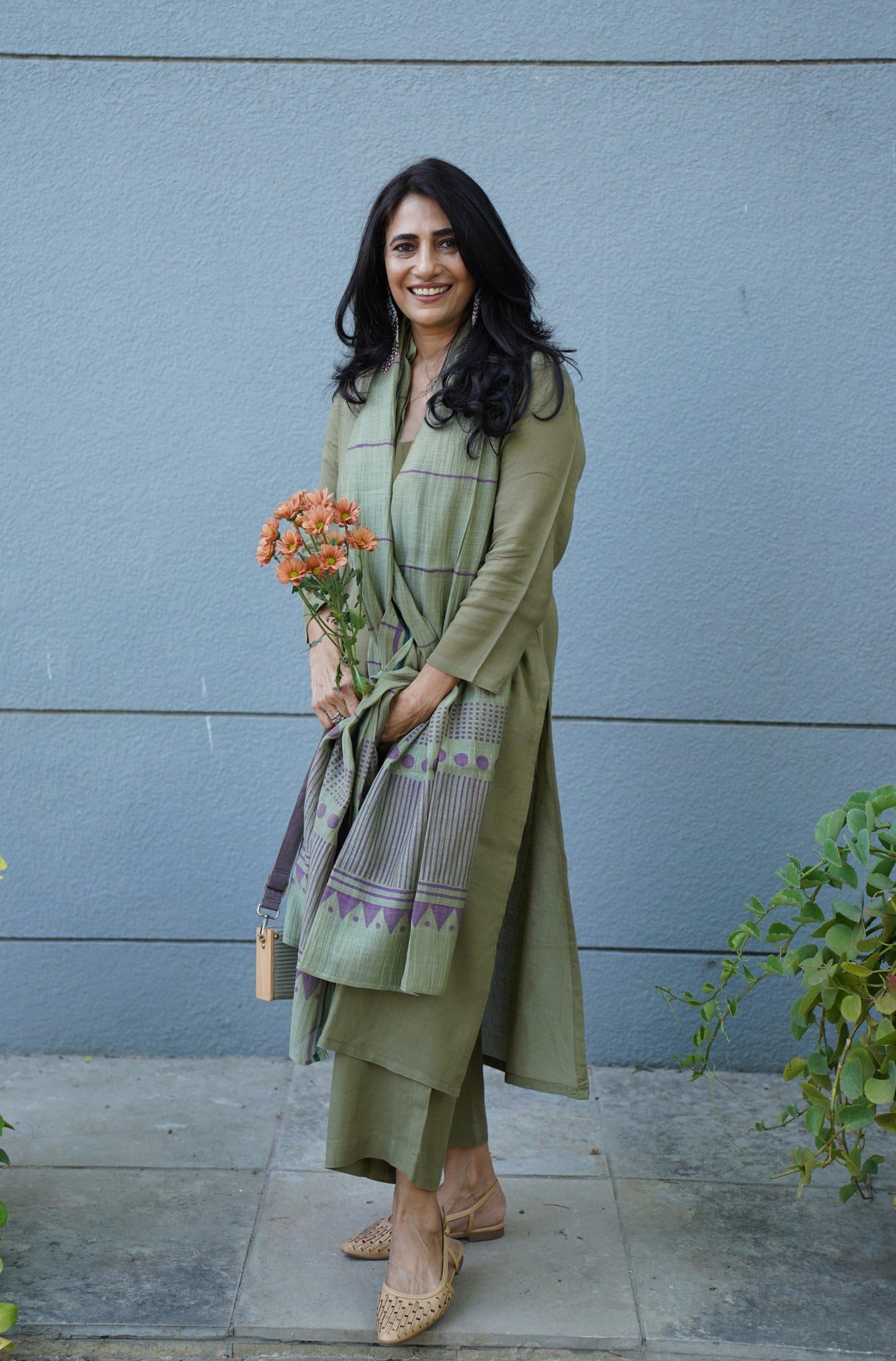 ANNI DESIGNER Womens Rayon Blend Floral Straight Kurta with Pant & Dupatta (Raja Saab Purple-VKS01_2880_Green_X-Large)