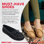 Minnetonka Women's Kilty Hardsole Moccasins 10 M Black