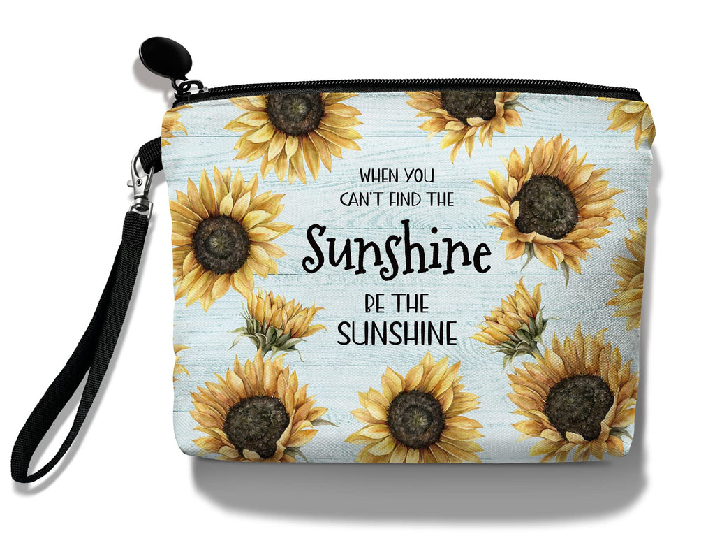 Hglian Sunflower Makeup Bag,Be The Sunshine Travel Travel Cosmetic Bag Zipper Pouch,Inspirational Birthday Gifts for Female Frie