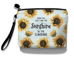 Hglian Sunflower Makeup Bag,Be The Sunshine Travel Travel Cosmetic Bag Zipper Pouch,Inspirational Birthday Gifts for Female Frie