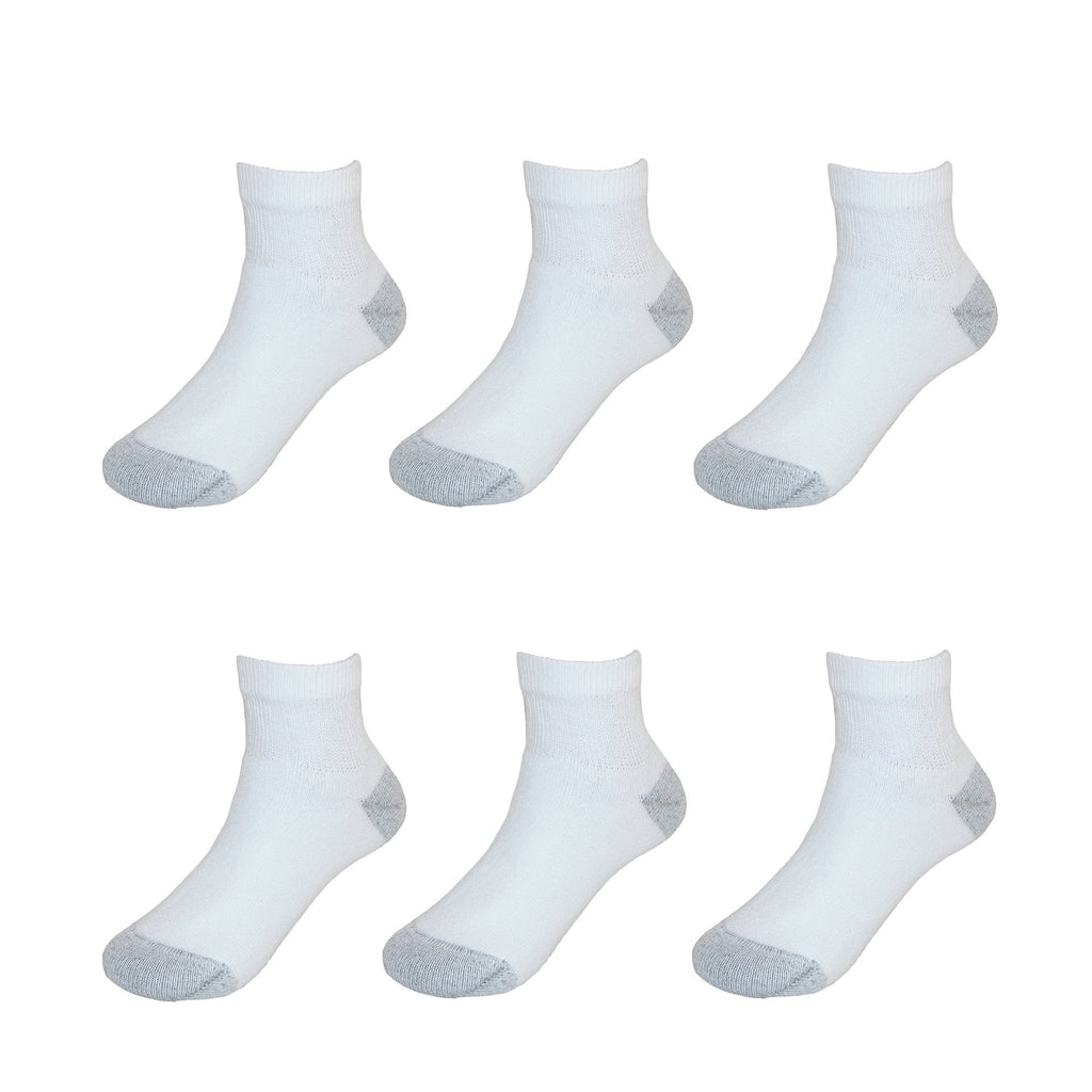 Hanes Ultimate Boys' 6-Pack Ankle Socks, White, 9 - 2 1/2 Medium