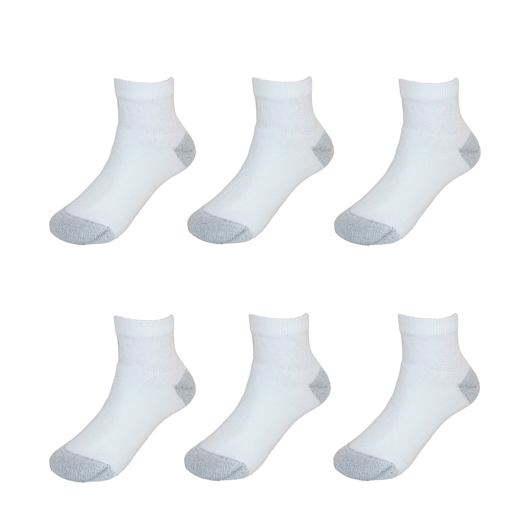 Hanes Ultimate Boys' 6-Pack Ankle Socks, White, 9 - 2 1/2 Medium