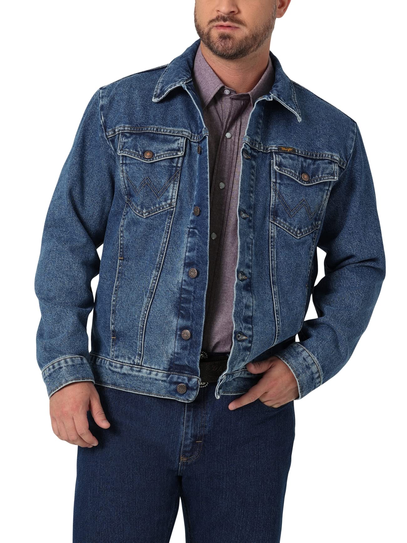 Wrangler Men's Cowboy Cut Western Unlined Denim Jacket, Stonewash, Medium