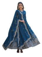 Wedani Georgette Anarkali Kurta Set with Dupatta For women