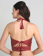 Pujia Mills WomenS Embroidery Halter Neck Fancy Blouse For Skirt And Saree Simple Top 100 Blouses