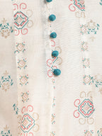 rangita Chanderi Calf Length Printed Flared Kurti for Women