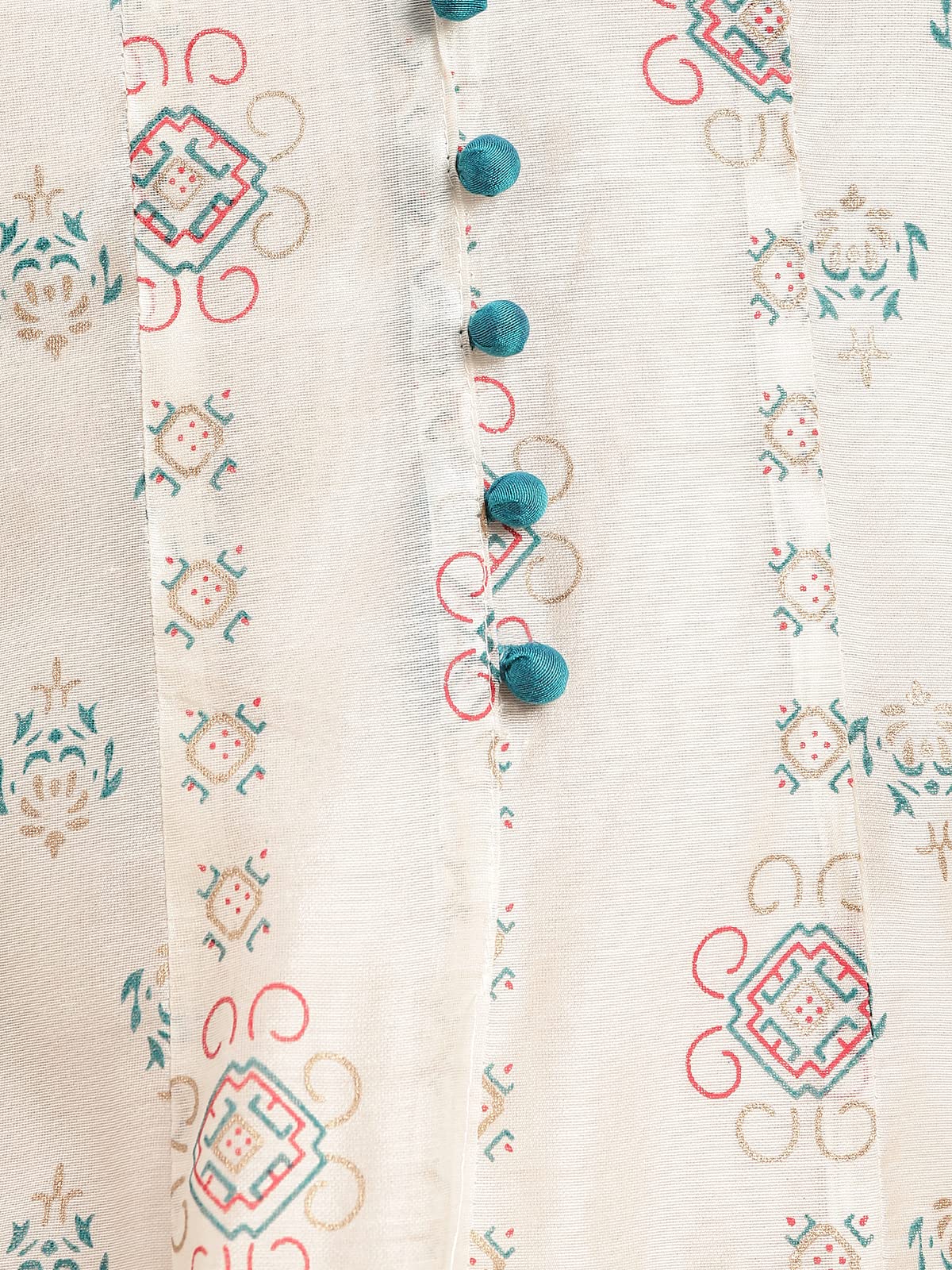 rangita Chanderi Calf Length Printed Flared Kurti for Women