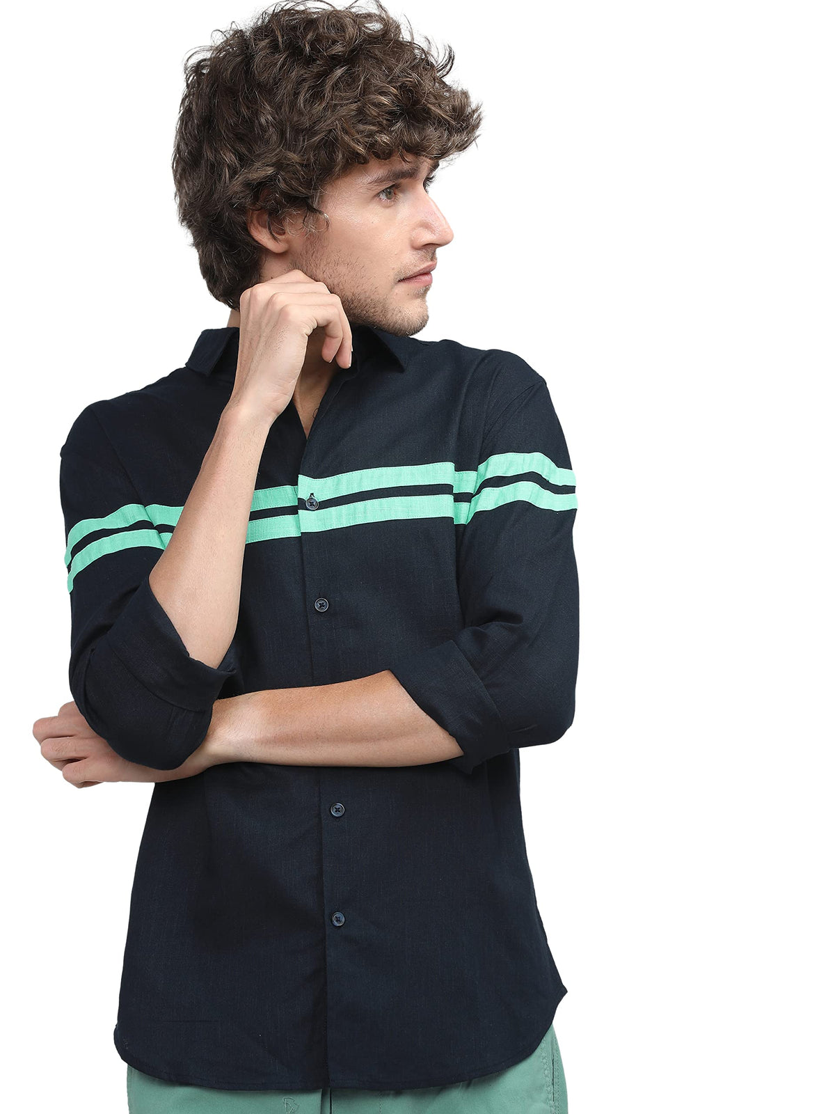Ketch MenS Slim Fit Shirt (Khsh000430 Lt Blue