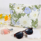 ZLFSRQ Lace Flower Makeup Bag Travel Cute Floral Cosmetic Bags for Women Large Makeup Pouch Zipper Cosmetic Pouch for Purse Aest