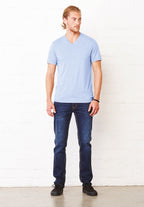 Unisex Triblend V-Neck T-Shirt - BLUE TRIBLEND - S(D0102H7WXBJ)