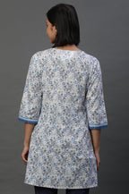 Aurelia WomenS Cotton Floral Regular Kurti (24Fea30416_Blue