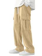Indoprimo MenS Cotton Blend Trousers Cargo Style With Drawstring Both Side Pockets Solid Pattern Regular Fit And Long Length Cr