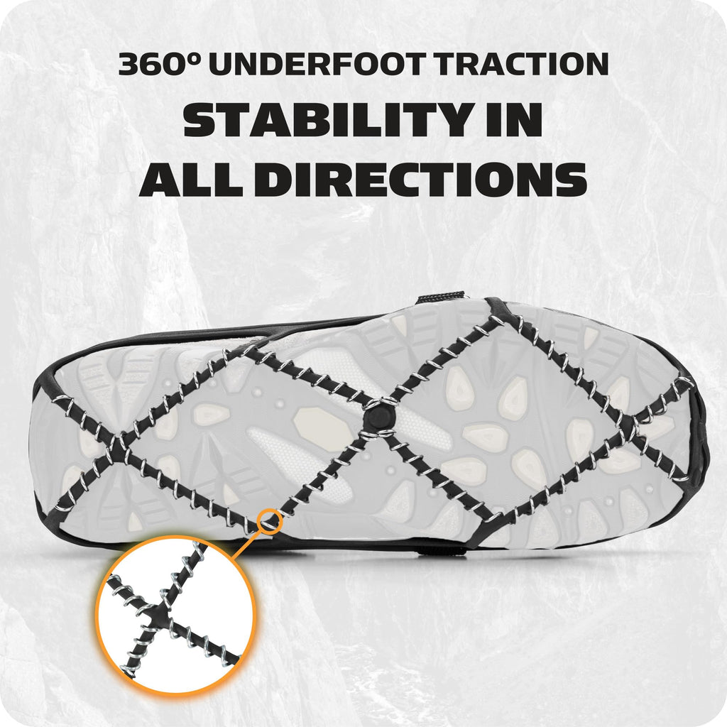 Yaktrax Pro Traction Cleats for Walking, Jogging, or Hiking on Snow and Ice (1 Pair), Large , Black