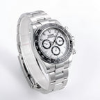 Sugess S418-2.002.S Chrono Racing Genuine Ceramic Bezel High Beat 41 Jewels SL4801 Chronograph Mens Watch, SILVER