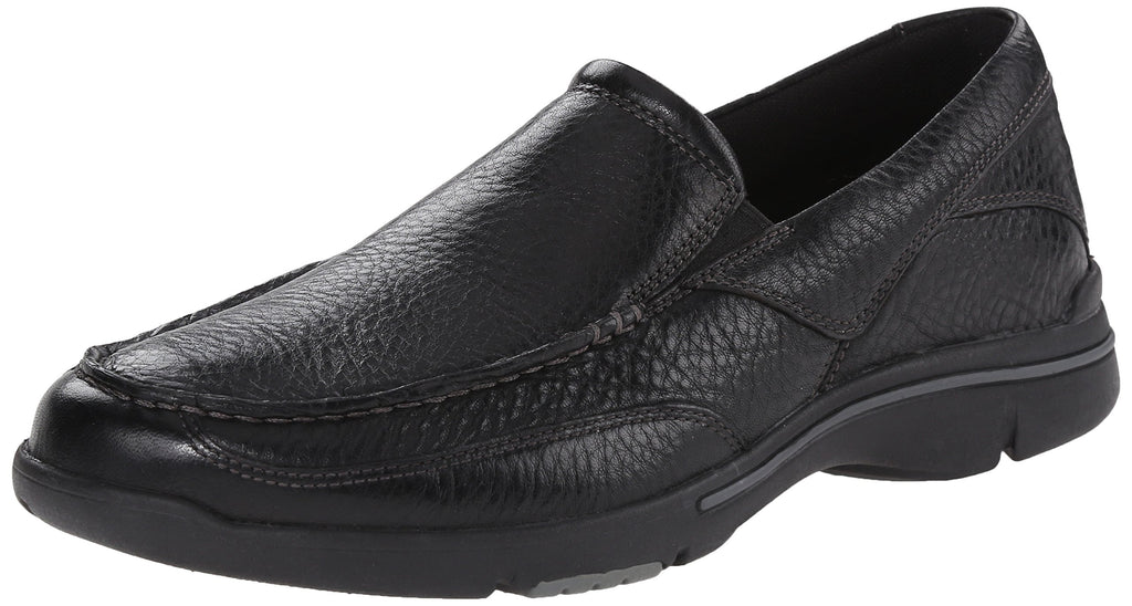Rockport Mens Eberdon Slip-On Loafer- Black Leather/Flint-10.5 M