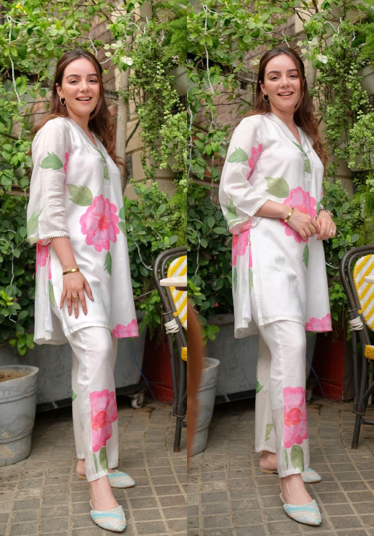 Gosriki Women'S Cotton Blend Short Length Printed Co-Ord Set