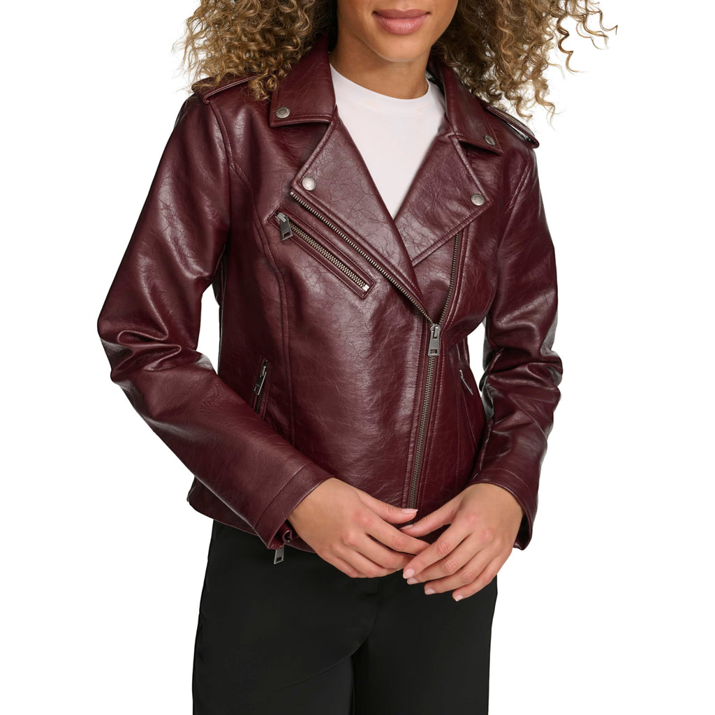 Levi's Women's The Classic Faux Leather Moto Jacket (Regular & Plus Size), Fig Gloss Pu, XX-Large