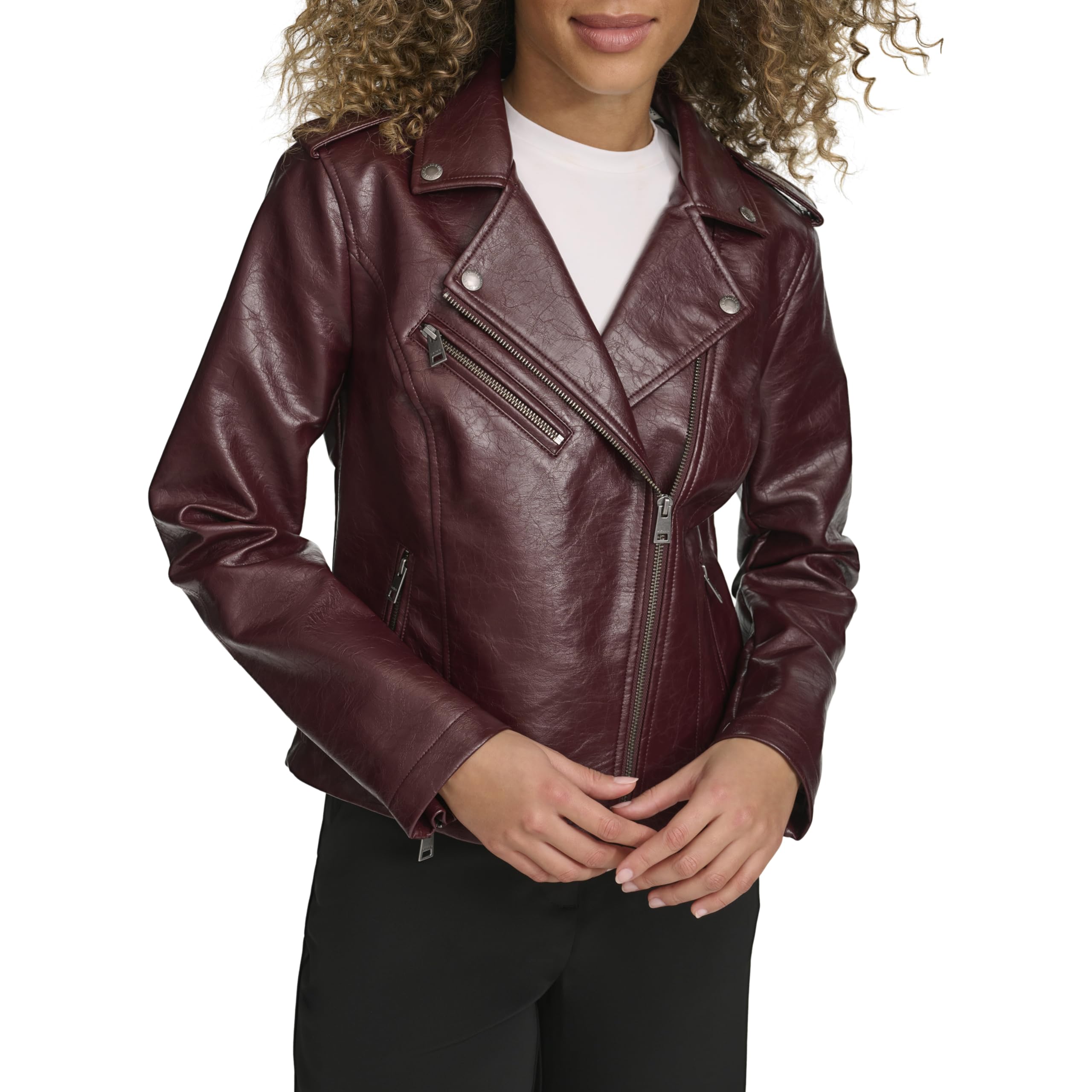 Levi's Women's The Classic Faux Leather Moto Jacket (Regular & Plus Size), Fig Gloss Pu, XX-Large