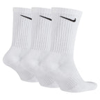 Nike Everyday Cushion Crew Training Socks, Unisex Socks with Sweat-Wicking Technology and Impact Cushioning (3 Pair), White/Blac