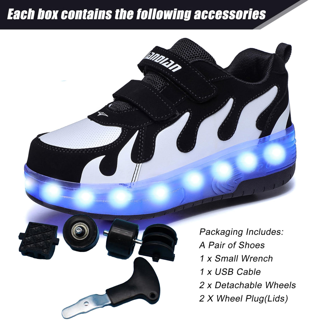 AIkuass Boys Roller Shoes LED Sneakers with Wheels Kids Roller Shoes Skate Shoes Gifts for Christmas Birthday Children Day
