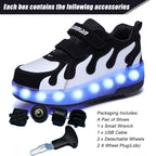 AIkuass Boys Roller Shoes LED Sneakers with Wheels Kids Roller Shoes Skate Shoes Gifts for Christmas Birthday Children Day