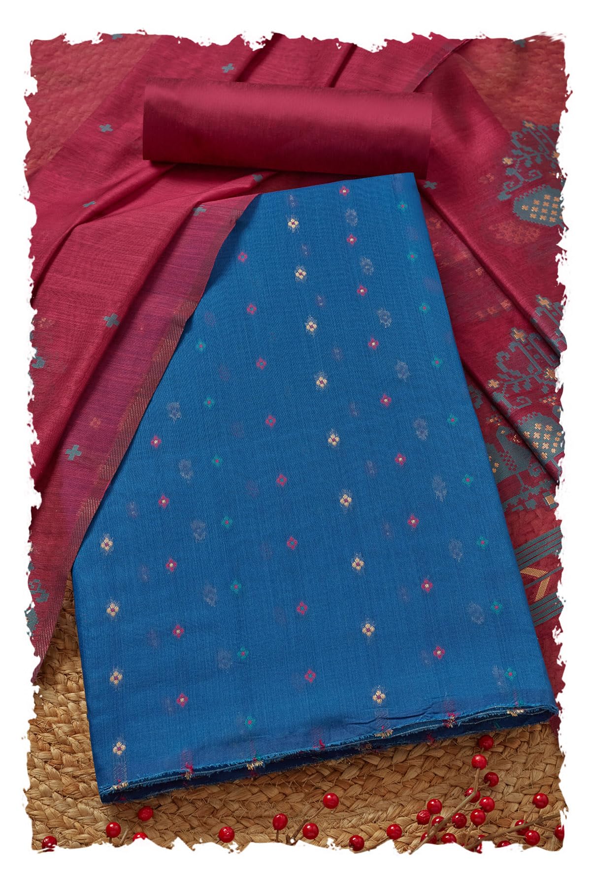 Soch Women Chanderi Zari Woven Unstitched Dress Material
