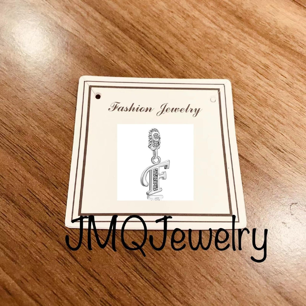 JMQJewelry F Initial Letter Alphabet Dangle Birthstone Mother Daughter Womens Beads Charms Big Sister Little Sister Friendship F