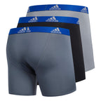 adidas Men's Performance Boxer Brief Underwear (3-Pack), Onix Grey/Black/Collegiate Royal Blue, Large