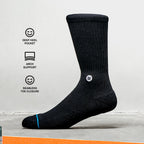 Stance Crew Tacoma Socks [3 Pack] (Large, Navy)