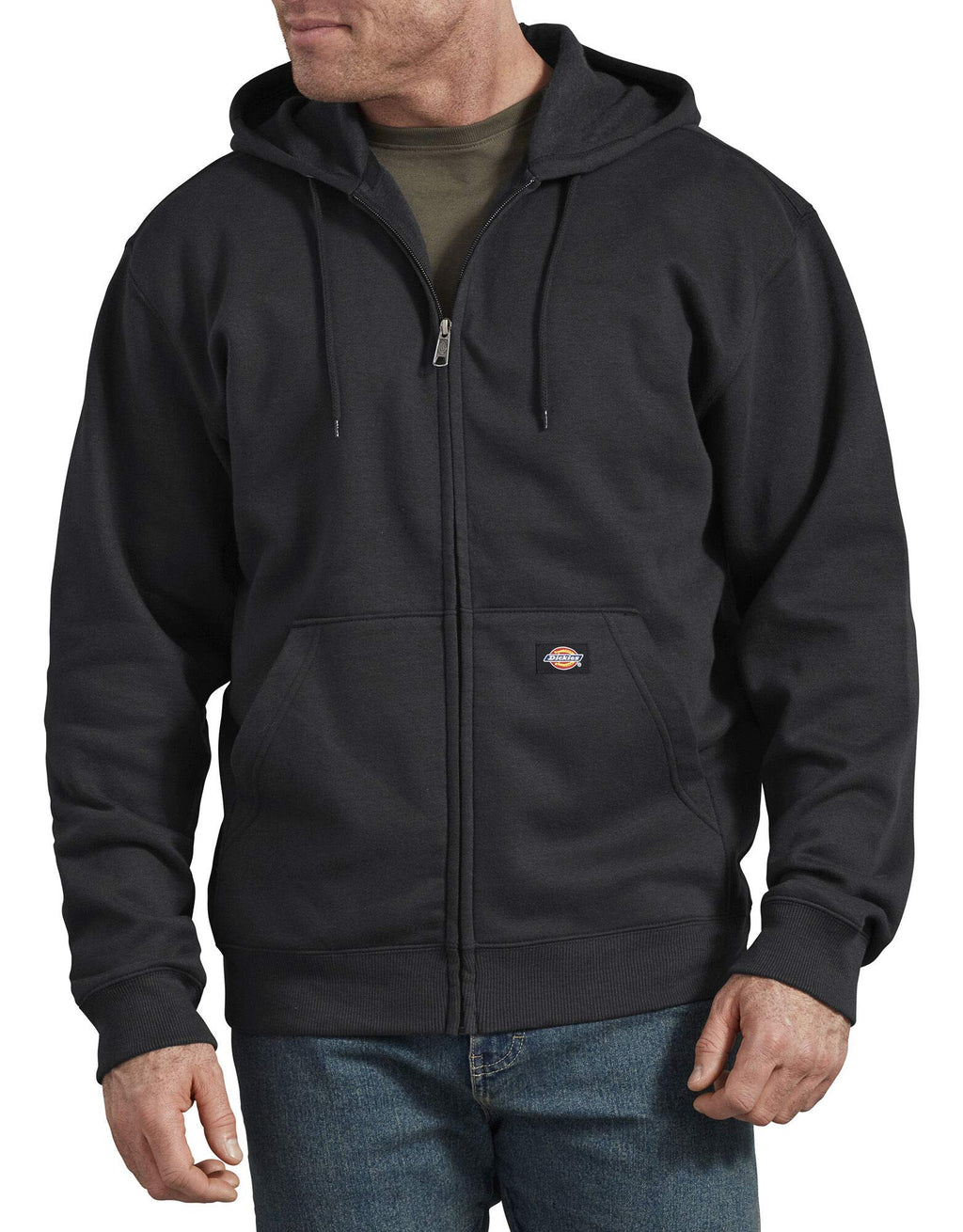 Dickies mens Full Zip Hoodie Fleece Jacket, Dark Heather, X-Large US