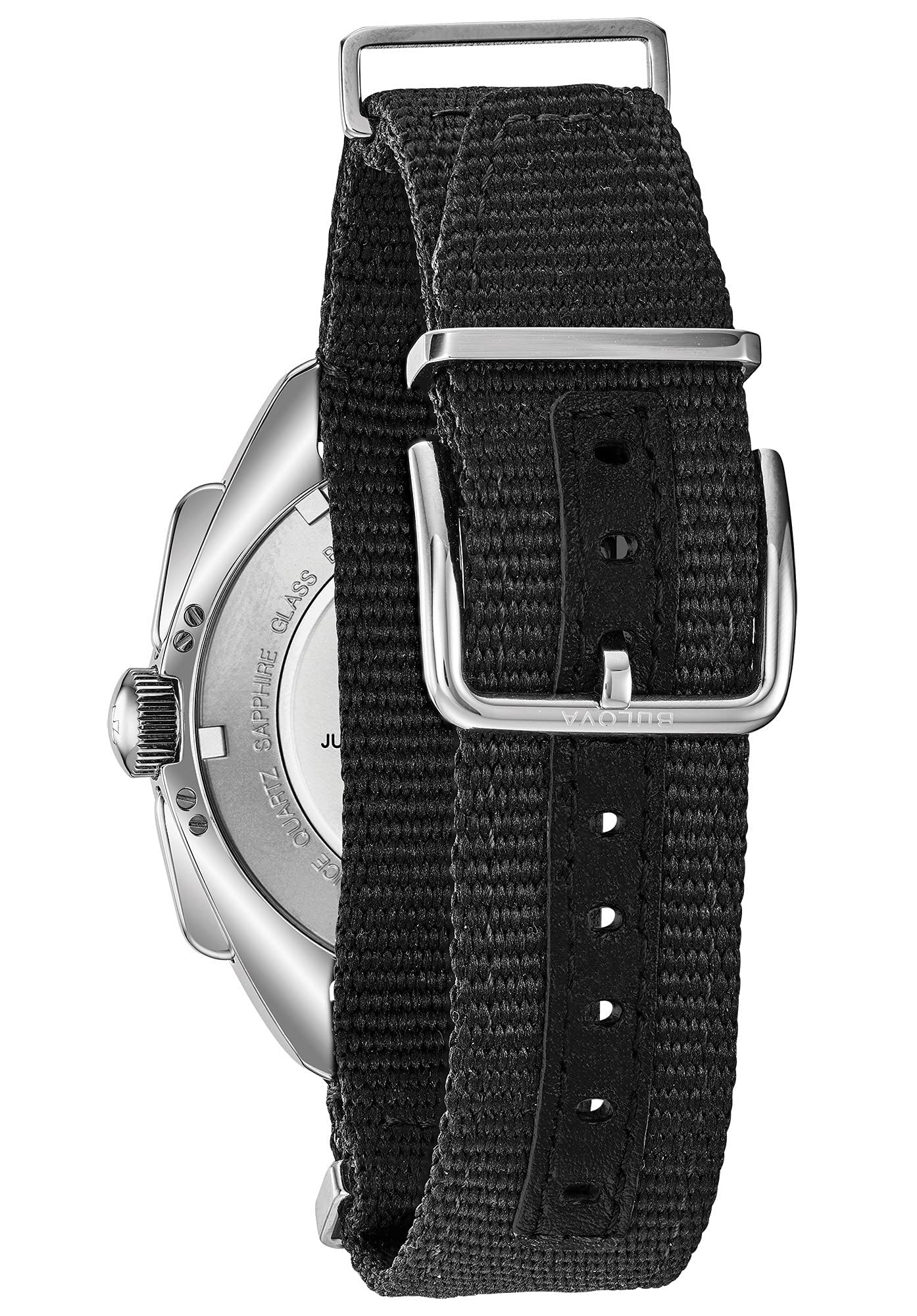 Bulova Men's Archive Series Lunar Pilot 6-Hand Chronograph High Performance Quartz Stainless Steel, Black NATO Strap and Sapphir