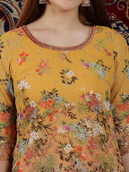 Aurelia WomenS Floral Printed Straight Kurta | Lightweight Round Neck Kurta For Women | Printed Kurta For Women | Beautiful Regu