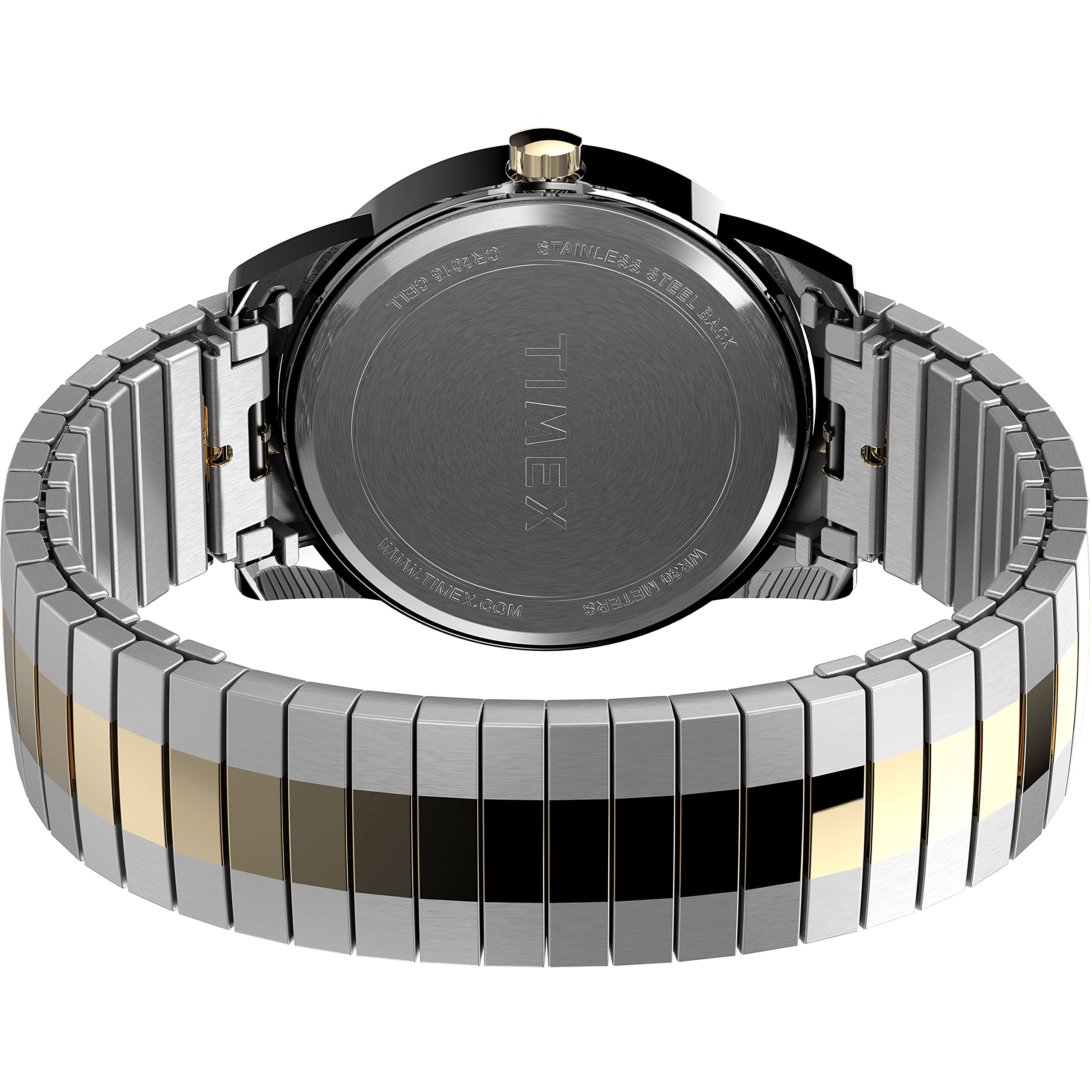 Timex Men's Easy Reader Bold 38mm Perfect Fit Watch - Two-Tone Case White Dial with Two-Tone Expansion Band