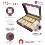 The Wedding Party Store Engraved Watch Box for Men - Personalized Gifts for Him - Custom Husband Boyfriend Gift (Brown)