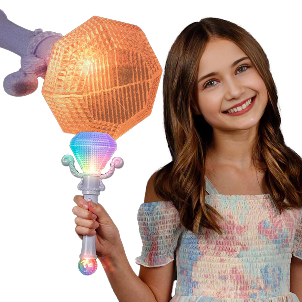 Color Changing Diamond Jewel Scepter Wand with Projecting Crystal Ball