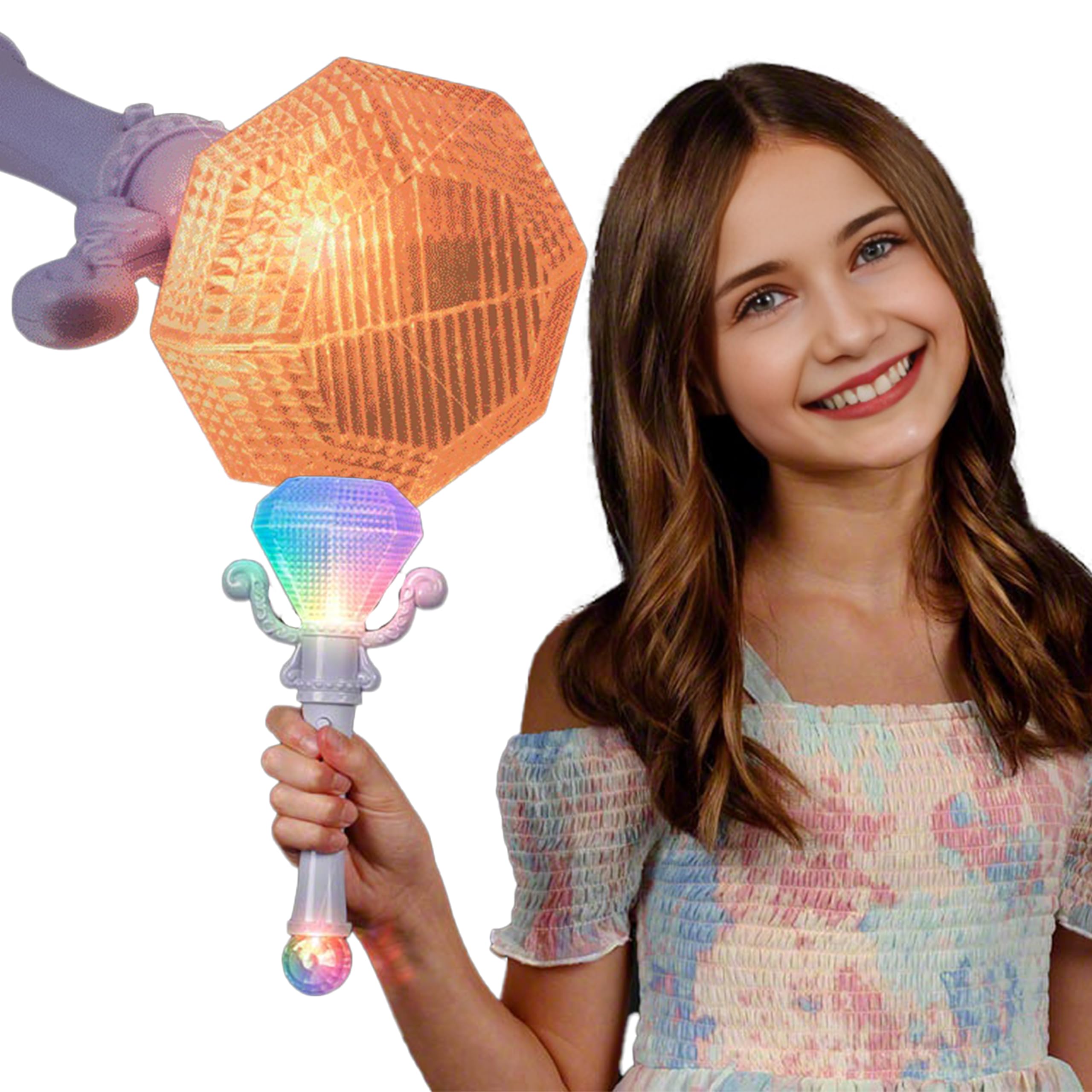 Color Changing Diamond Jewel Scepter Wand with Projecting Crystal Ball