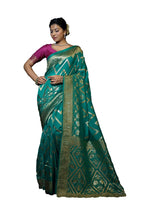 Vardha Womens Banarasi Raw Silk Saree With Blouse Piece (Kashika Silk_445_Teal Blue)