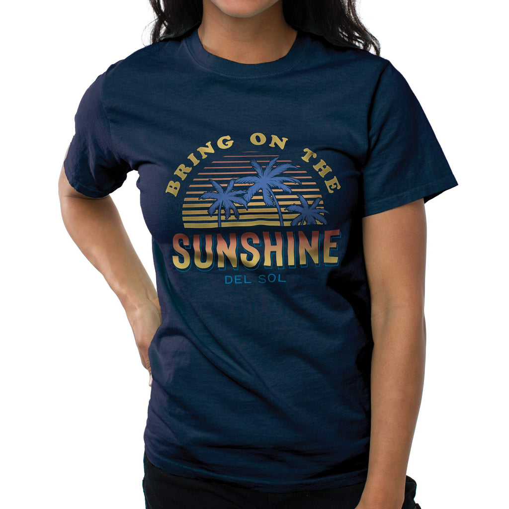 Women Crew Tee - Bring On The Sunshine - Indigo by DelSol for Women - 1 Pc T-Shirt (XL)